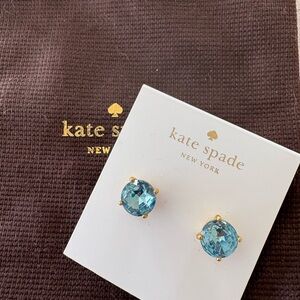 Kate Spade Blue and Gold Crystal Earrings
